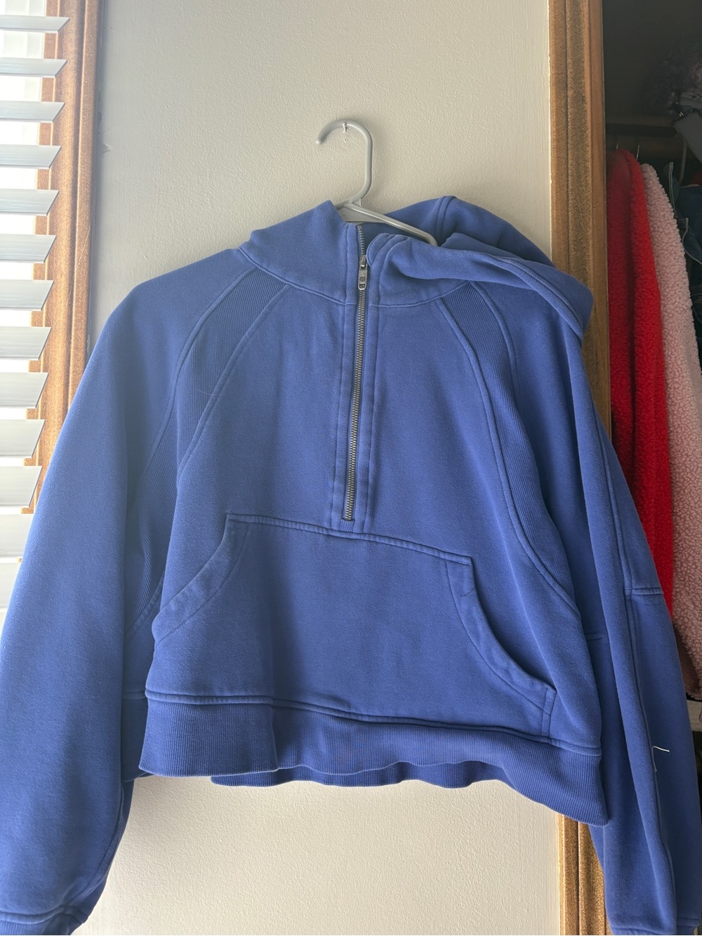 lululemon athletica cobalt blue half-zip hoodie